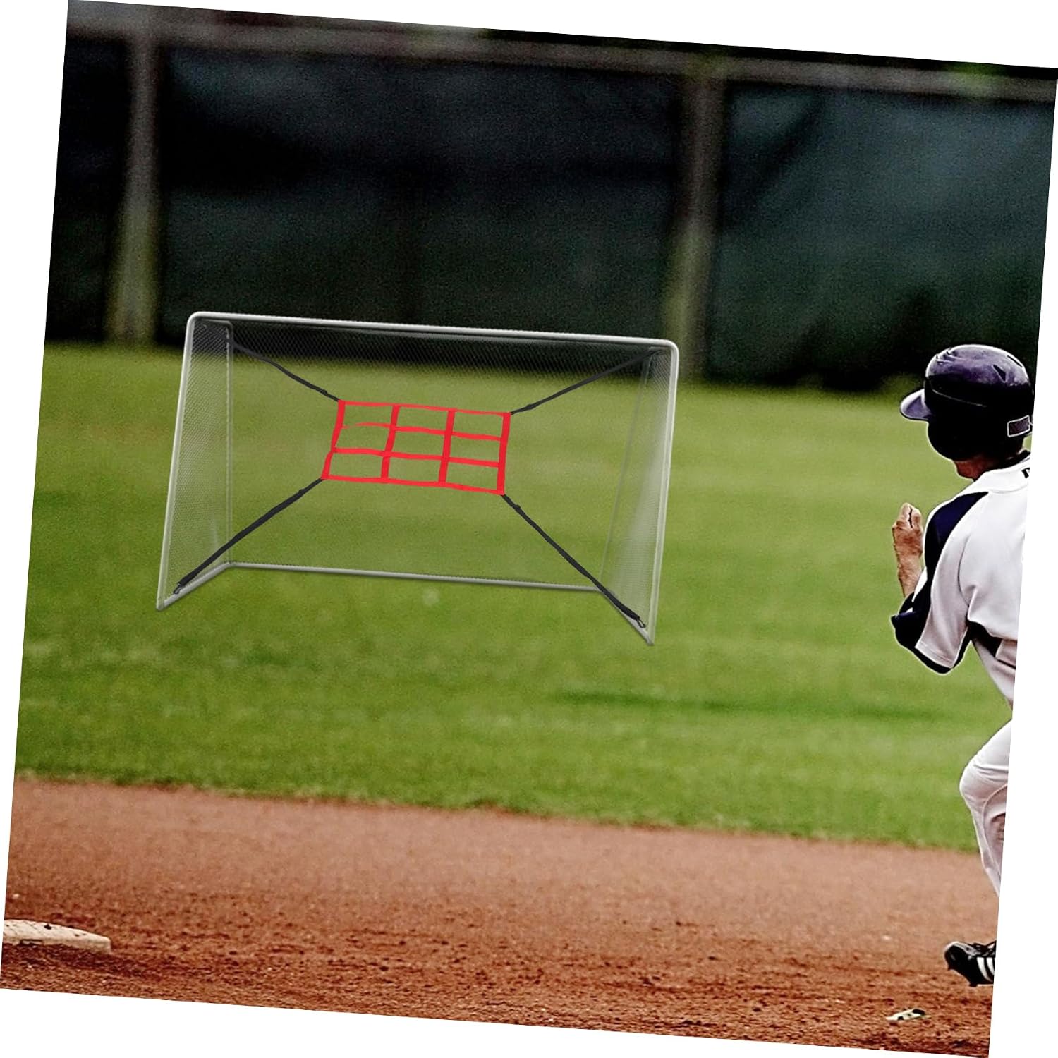 9holes Adjustable Baseball and Softball Practice Net Versatile Pitching Aid for Hitting Accuracy Training Red Convenient Setup for Mobile Use