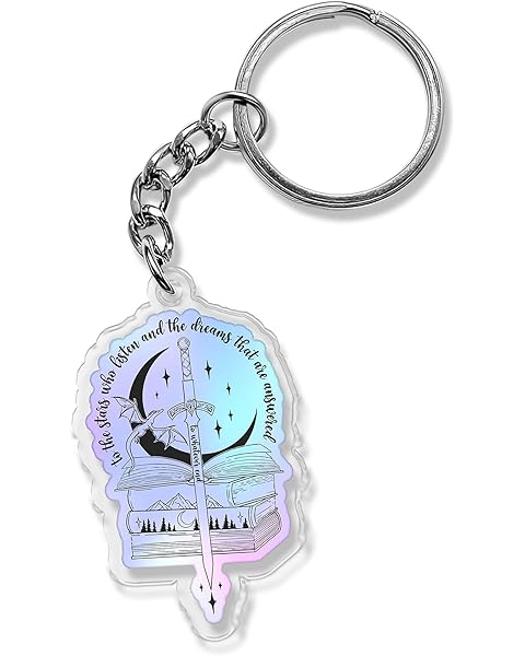 QUINNIAN ACOTAR Keychain 2 Inches Bookish Book Club Acrylic Material Keychains Key Ring Accessories