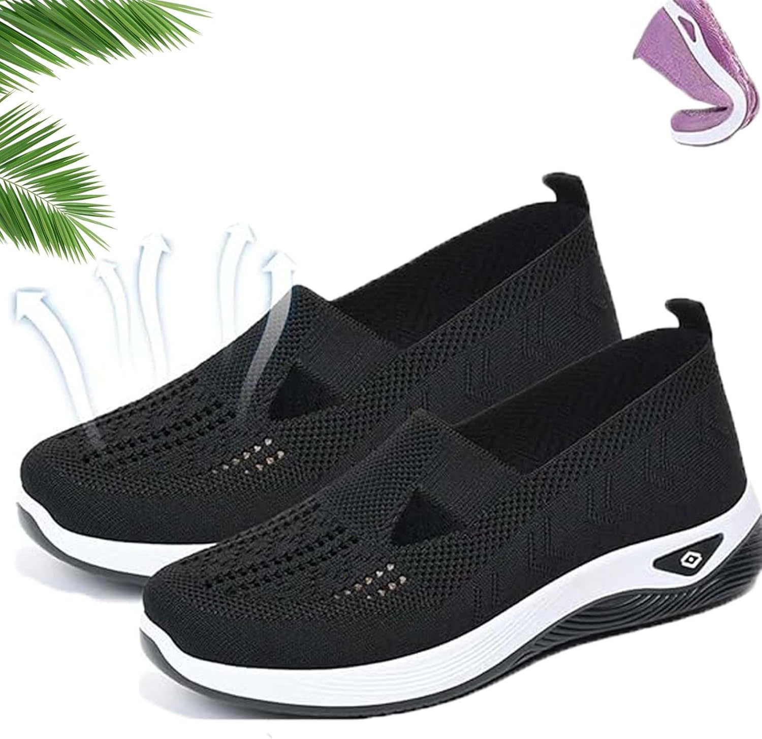 Non-slip Comfort Shoes Inspire Uplift Elderly Shoes With Arch Support - Non-Slip Soft Sole Breathable Slip-Ons For Women Non-slip Shoes For Seniors