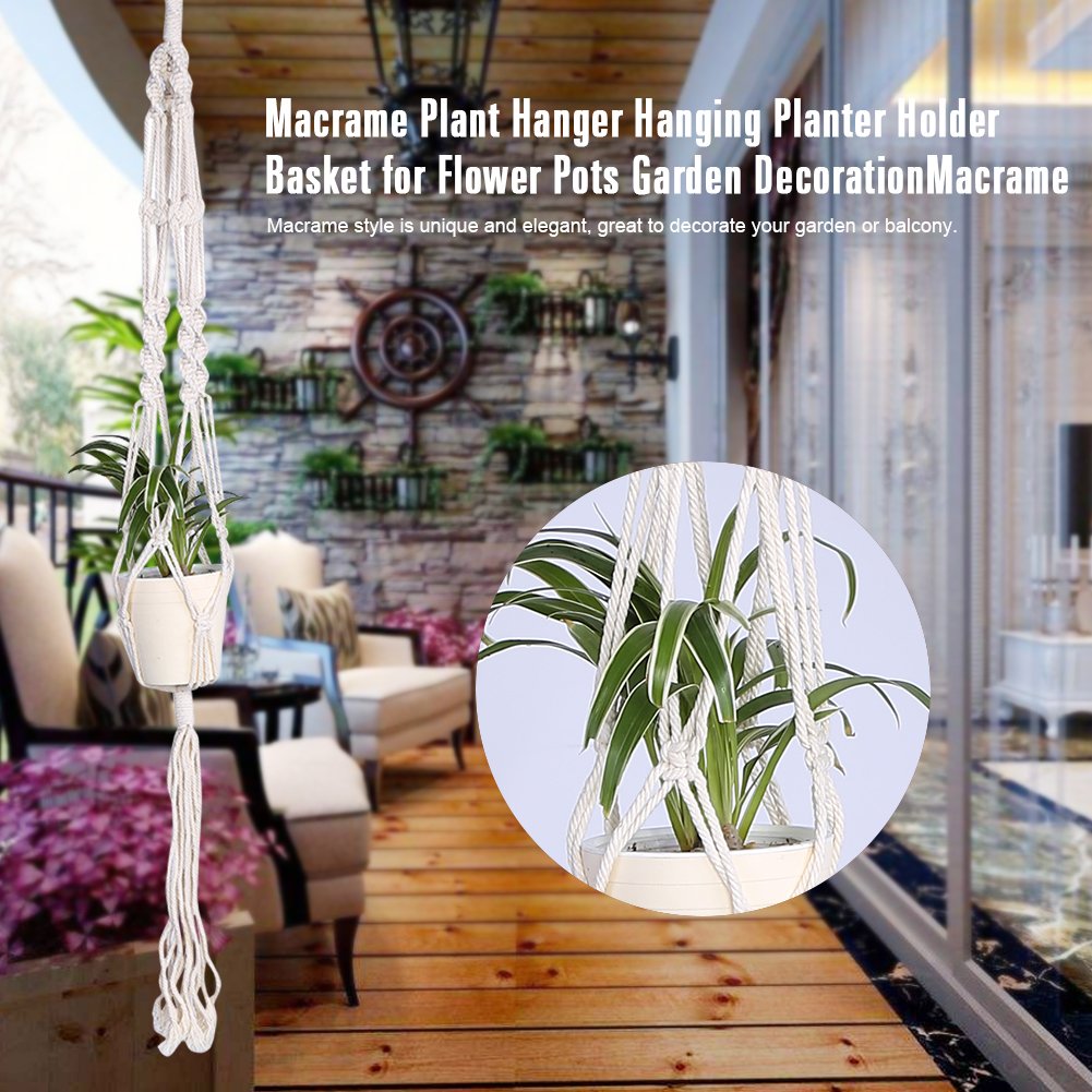 JOYIAL Lot De 2 Suspensions En Macramé - Corde En Coton Pour Pots De
