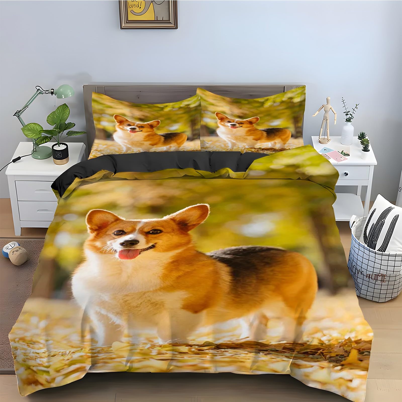 Housse de couette 200x200 corgi infroissable pour simplifier l'entretien du lit