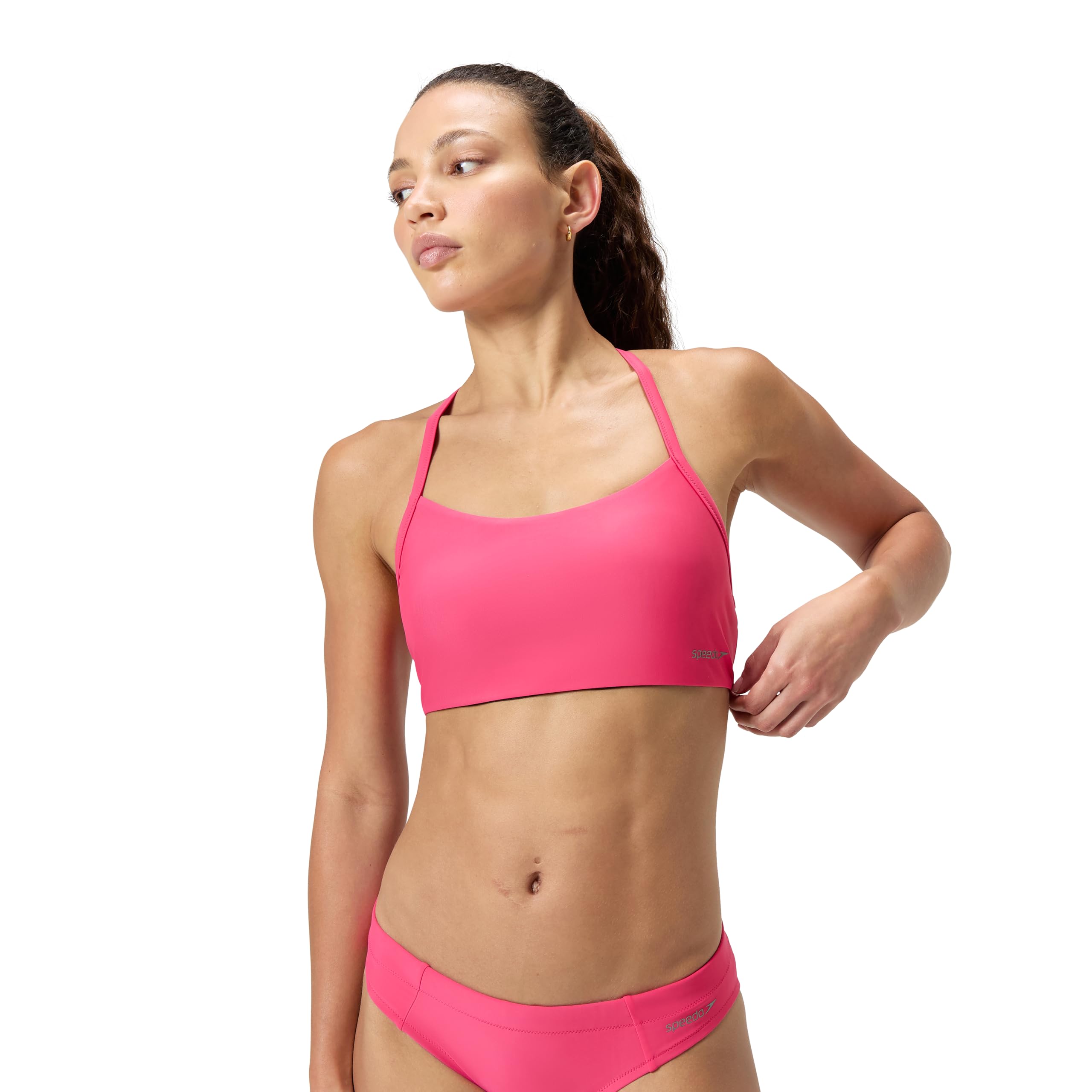 Speedo Womens Women's Fitness Hydraline Racerback Solid Bikini TopBikini Top