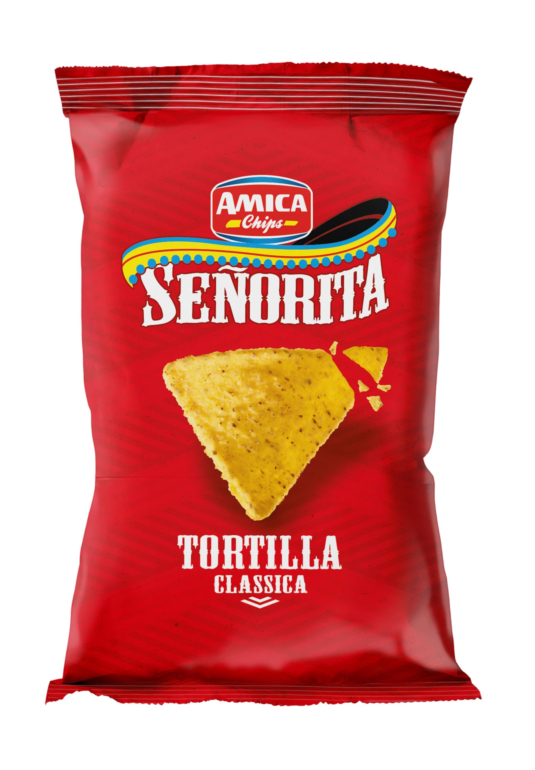 AMICA Chips | Senorita Tortilla Classica, Ricetta Originale con Farina di Mais Masa, Patatine Messicane Cotte a Fiamma Viva, 22 Pezzi x 200 gr-l'imballaggio dell'articolo può variare