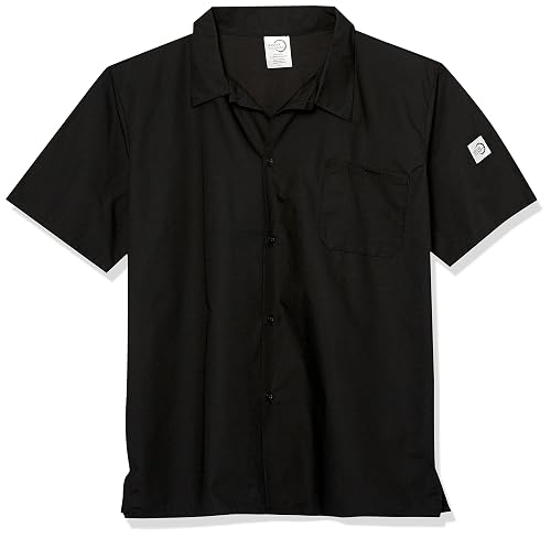 Mercer Culinary M60200BKL Millennia Unisex Cook Shirt with Wicking Mesh