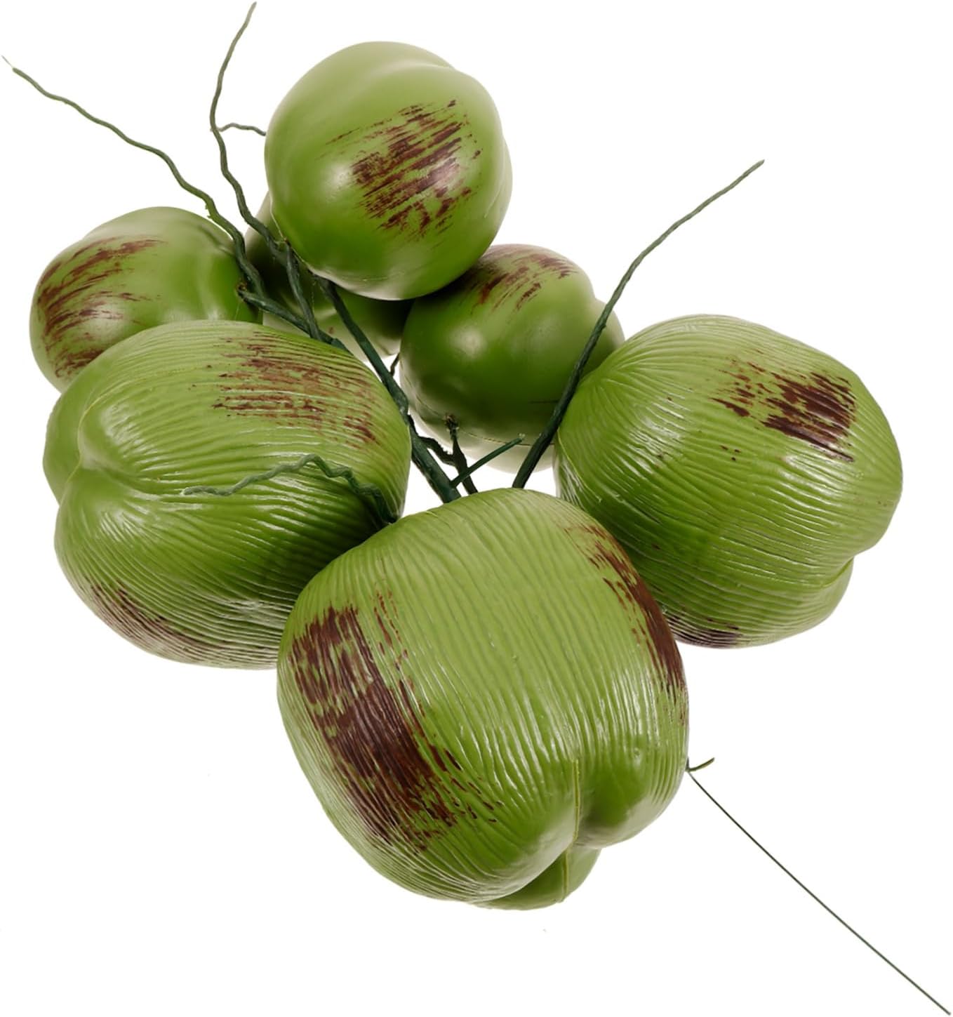 MAGICLULU 1 Bunch Realistic Artificial Coconuts Lifelike Plastic Fruit Models for Hawaiian Luau Tropical Party Decoration Wedding Centerpiece Jungle Theme Table Ornament