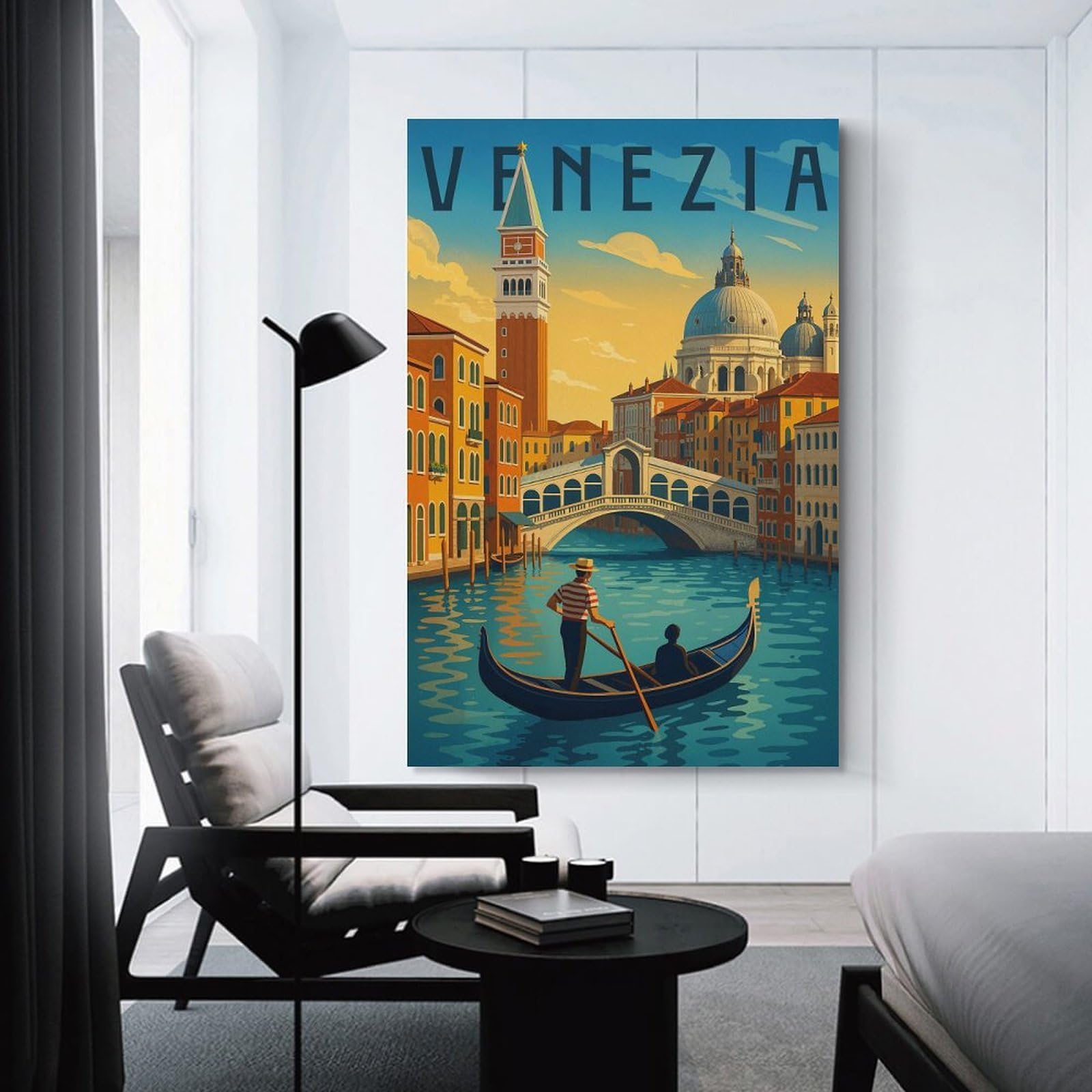 Junmoney Decorative Canvas Print Venice Travel, 24x36inch(60x90cm), for Study, Office Or Apartment Decor, Gift Idea for Housewarming And Birthdays