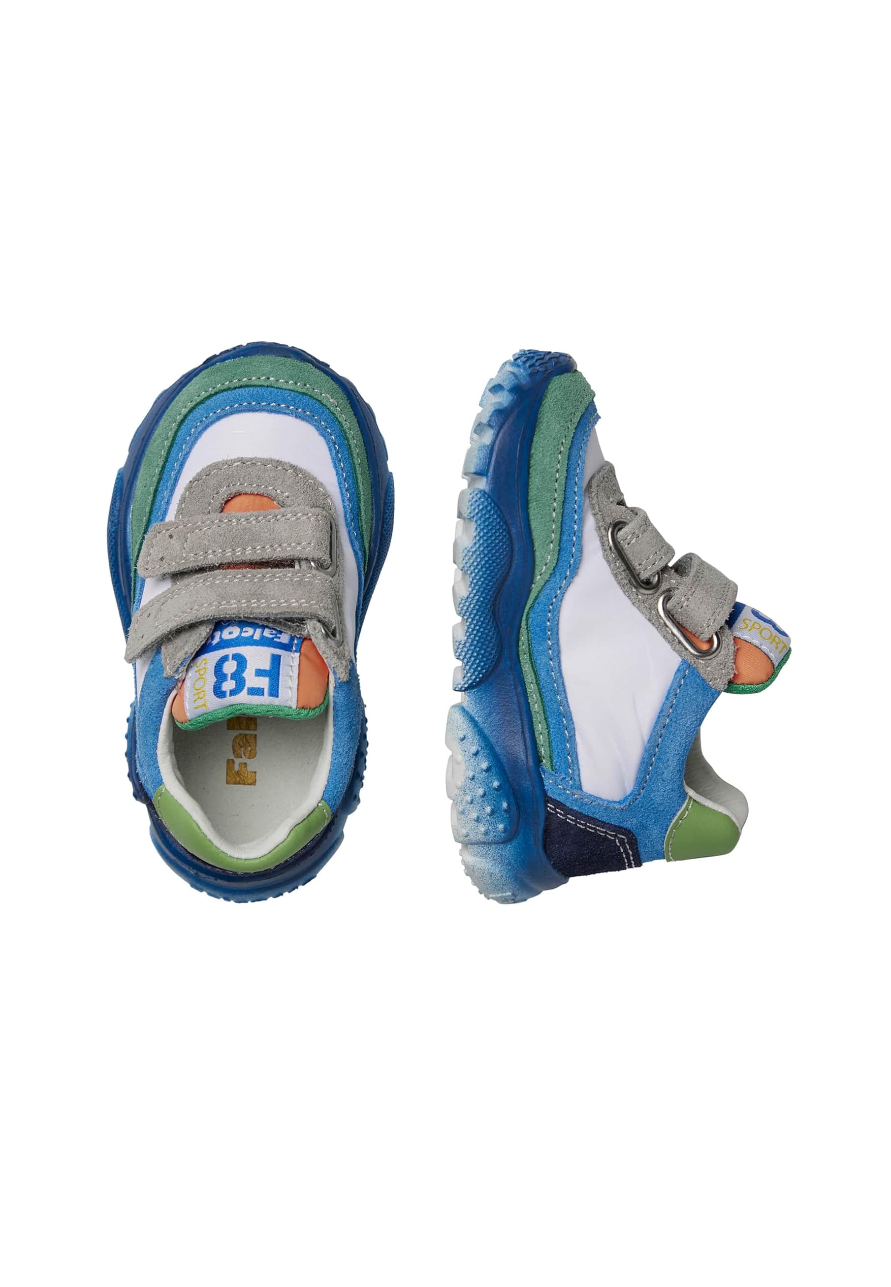 Falcotto Sneakers in Suede e Tessuto Tecnico, Azzurro-Verde 27
