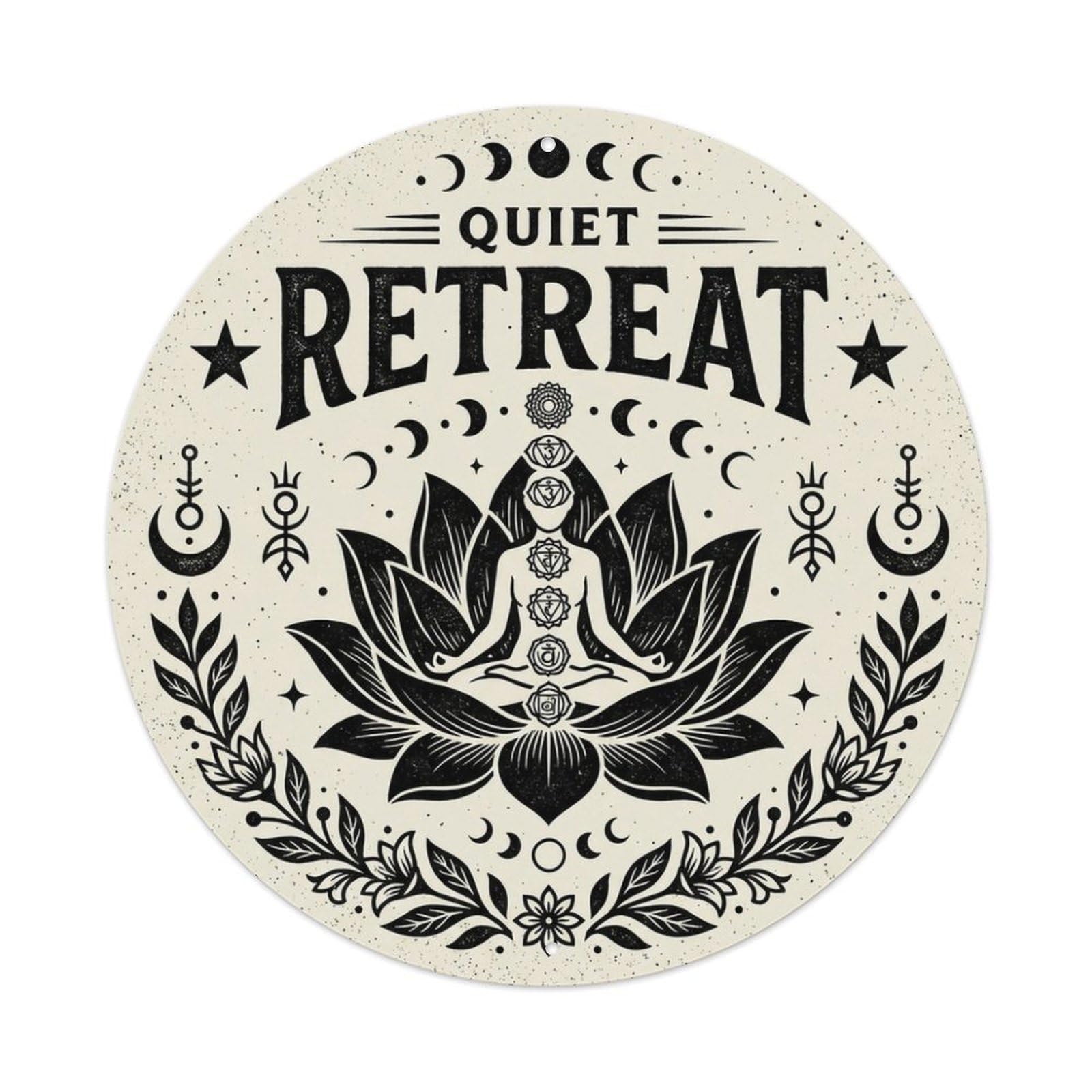 Quiet Retreat Mindfulness Quote Zen Meditation Metal Tin Sign