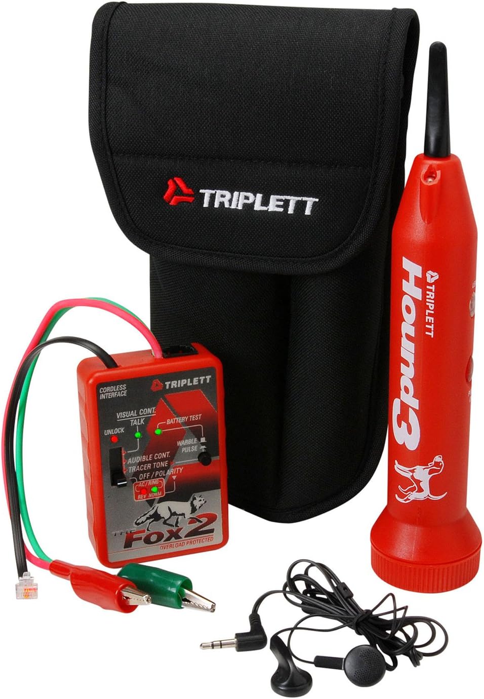 Triplett 3399 Premium Wire Cable Tracker Tracing Kit with Adjustable Sensitivity Bandpass Filter and Warble or Pulse Tone Selector