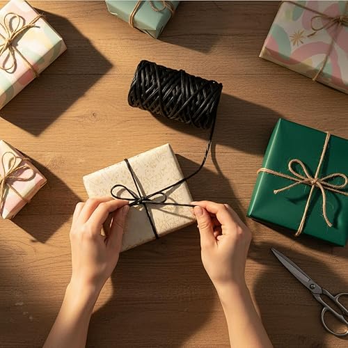 Miniatura 6 de Syhood Alambre Floral de Vid de 65 Pies Alambre de Atar para Envolver Manualidades Ramos de Flores (Negro, 1 Rollo)