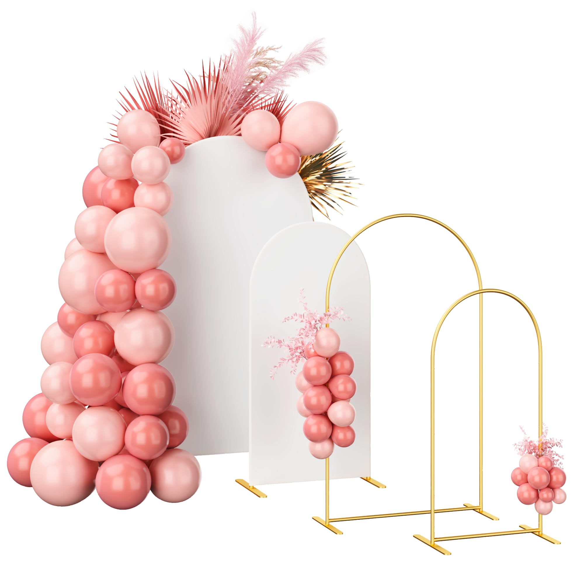 Party Arch Backdrop Stand and Cover Set - 7.2ft & 6ft - Set of 2 Wedding Arch Stand or Baby Shower Backdrop - Arched Frame with Cover for Birthday Parties - Perfect for Event Planners