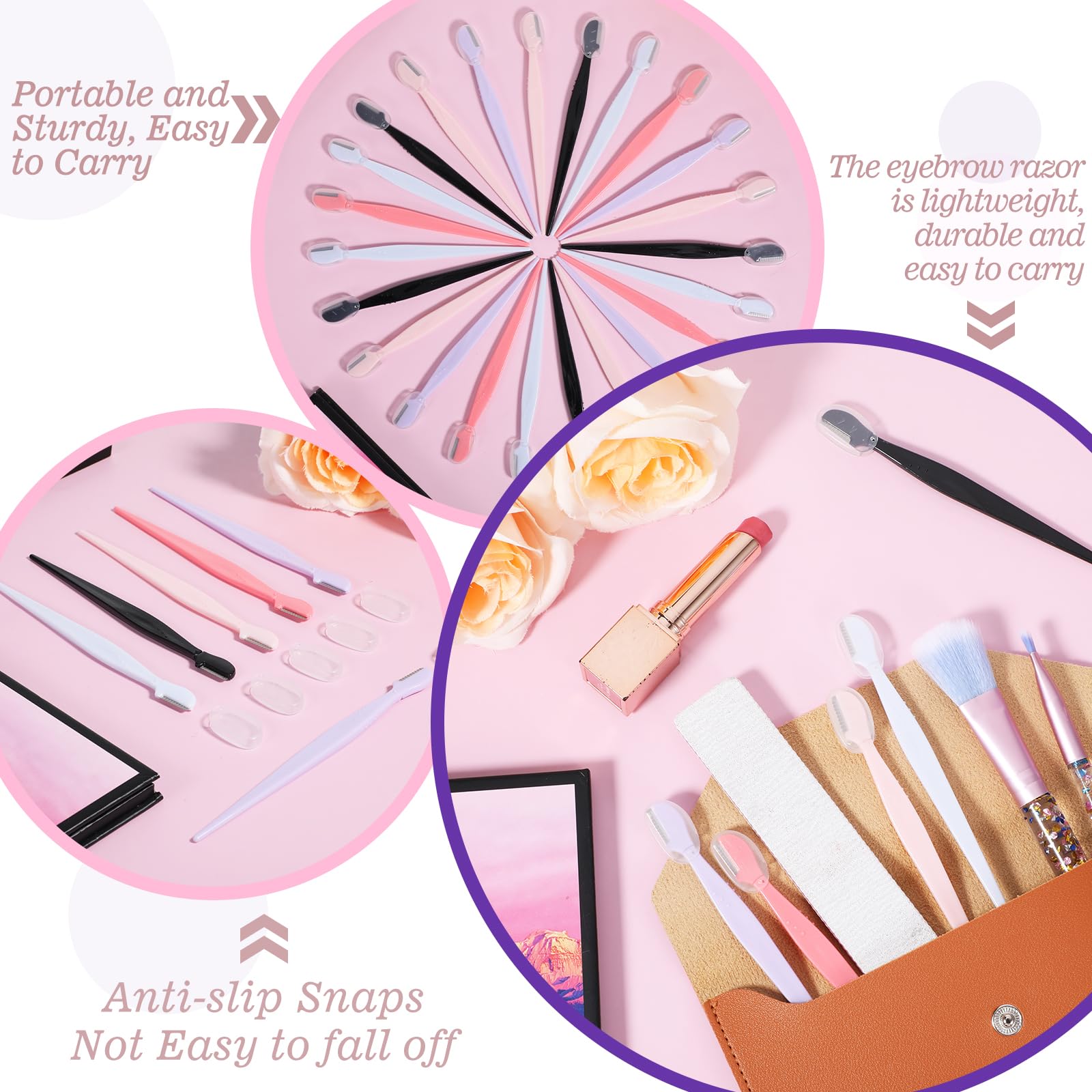 28 maquinillas de afeitar para cejas, maquinilla de afeitar facial multiusos para mujeres, maquinilla de afeitar facial exfoliante con cubierta de precisión, recortadora de cejas para hombres y