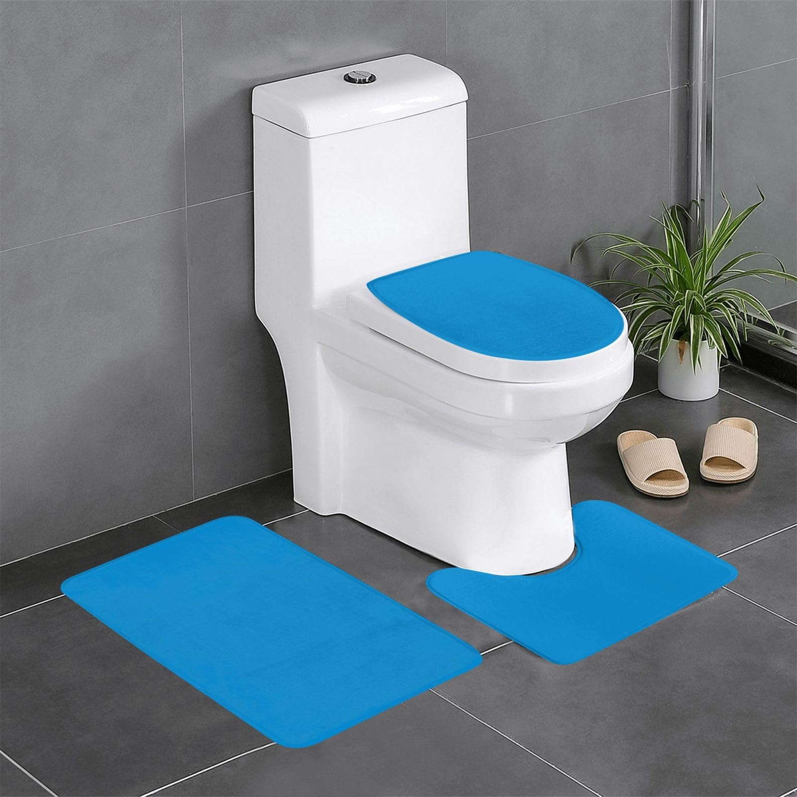 Tapis de salle de bain antidérapant bleu 61 x 40,6 cm lot de 3 WHJSSF