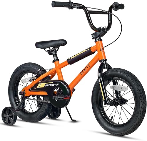 12 14 16 18 Inch Kids Bike BMX Style Bicycle with Training Wheels Coaster Brake for 2-10 Years Old Toddlers Boys Girls Multiple Colors