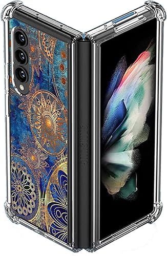 Miniatura 4 de Funda para Galaxy Z Fold 4, magníficos colores circulares Manala protección contra caídas, a prueba de golpes, TPU de cuerpo completo, resistente a