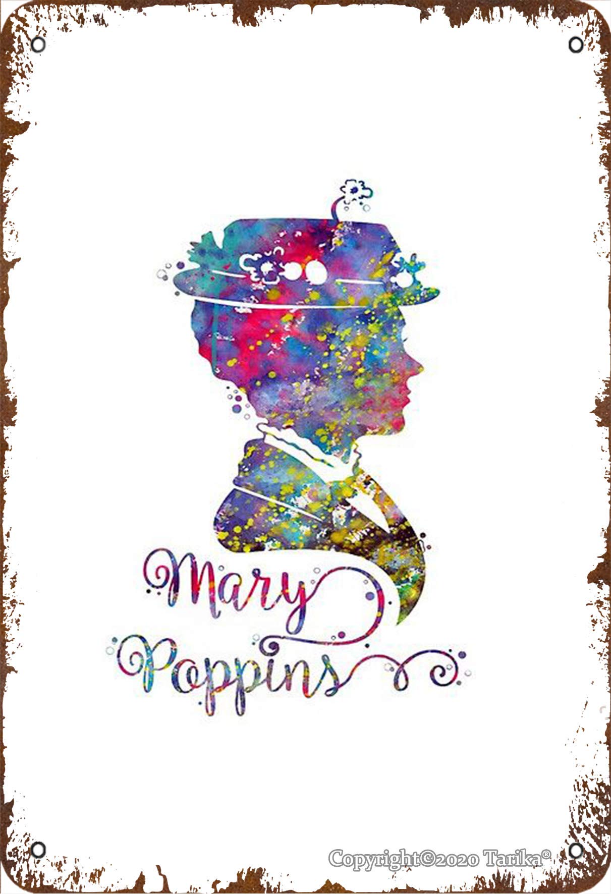 Mary Poppins Vintage Look Tin 8X12 Inch Decoration Poster Sign for Home Kitchen Bathroom Farm Garden Garage Inspirational Quotes Wall Decor