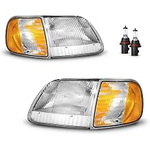 Headlights Assembly for 1997-2003 F150 / 1997-2002 Ford Expedition / 1998-1999 F250 Selected Models, Signal Marker Light with Bulbs Does NOT fit models produced before July 1996