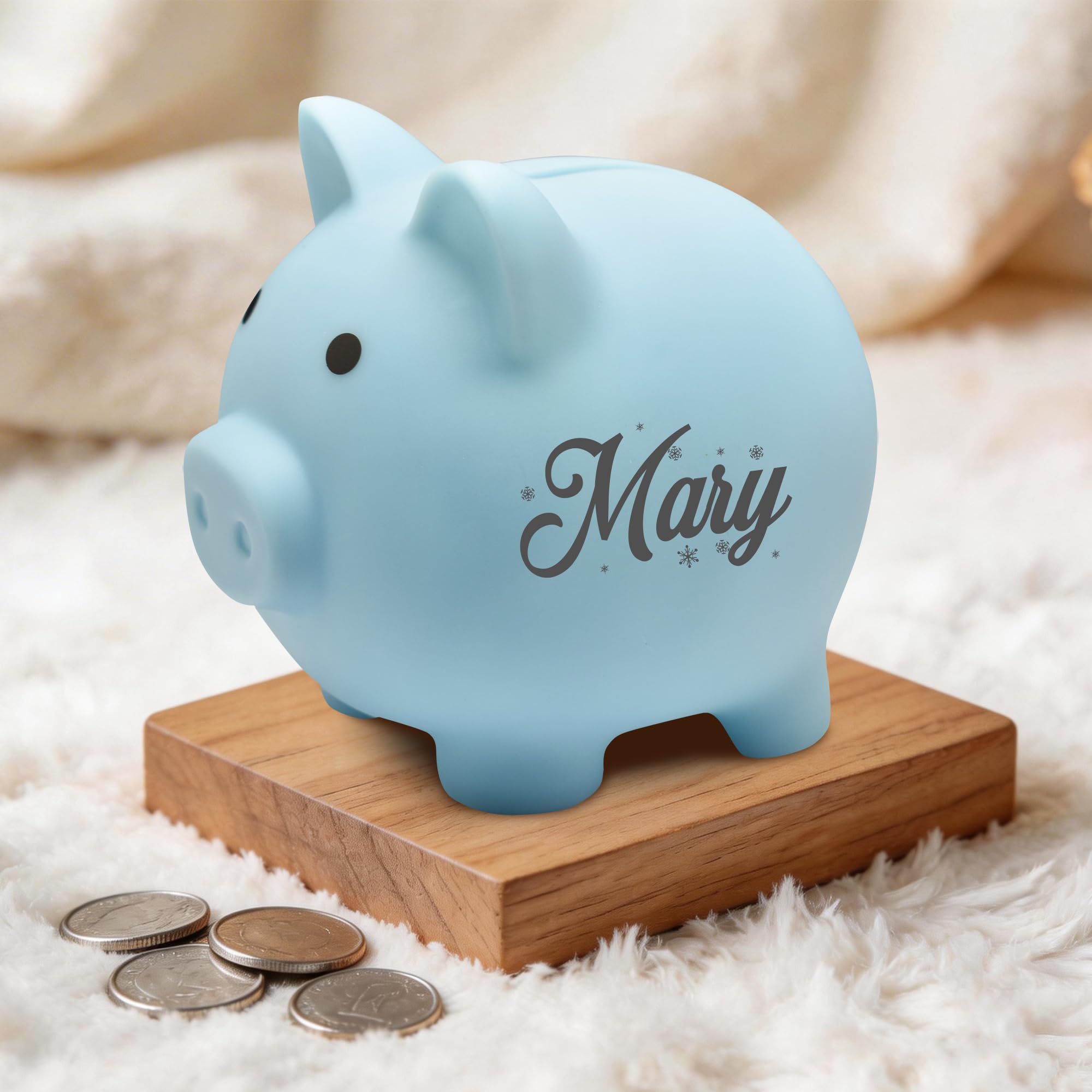 toyofmine Personalized Cute Resin Piggy Bank for Kids