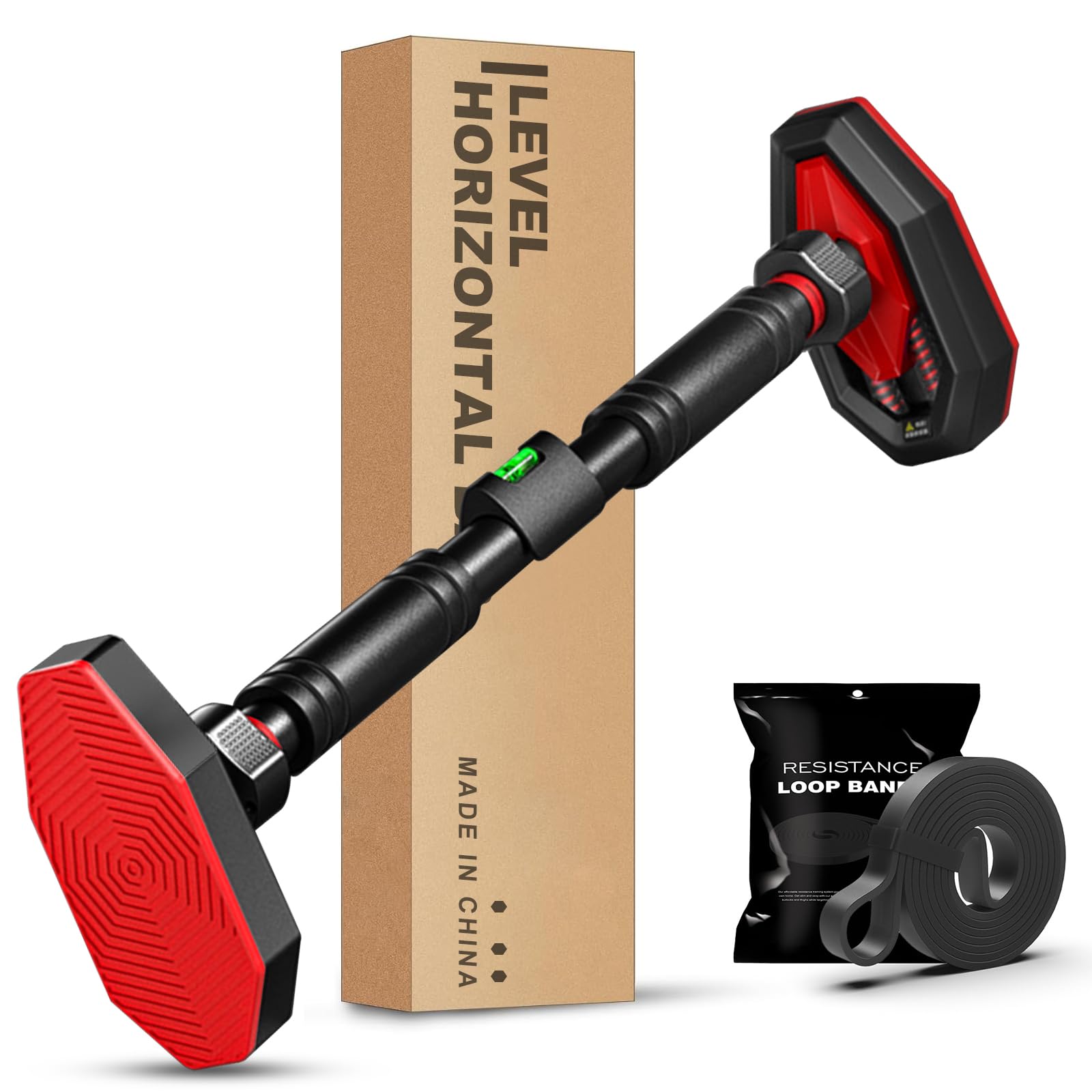 Barre de traction pour cadre de porte - Installation sans vis, réglable de 76-100cm, charge maximale 200kg - Barre de traction et de poussée multifonctionnelle pour gym à domicile et fitness