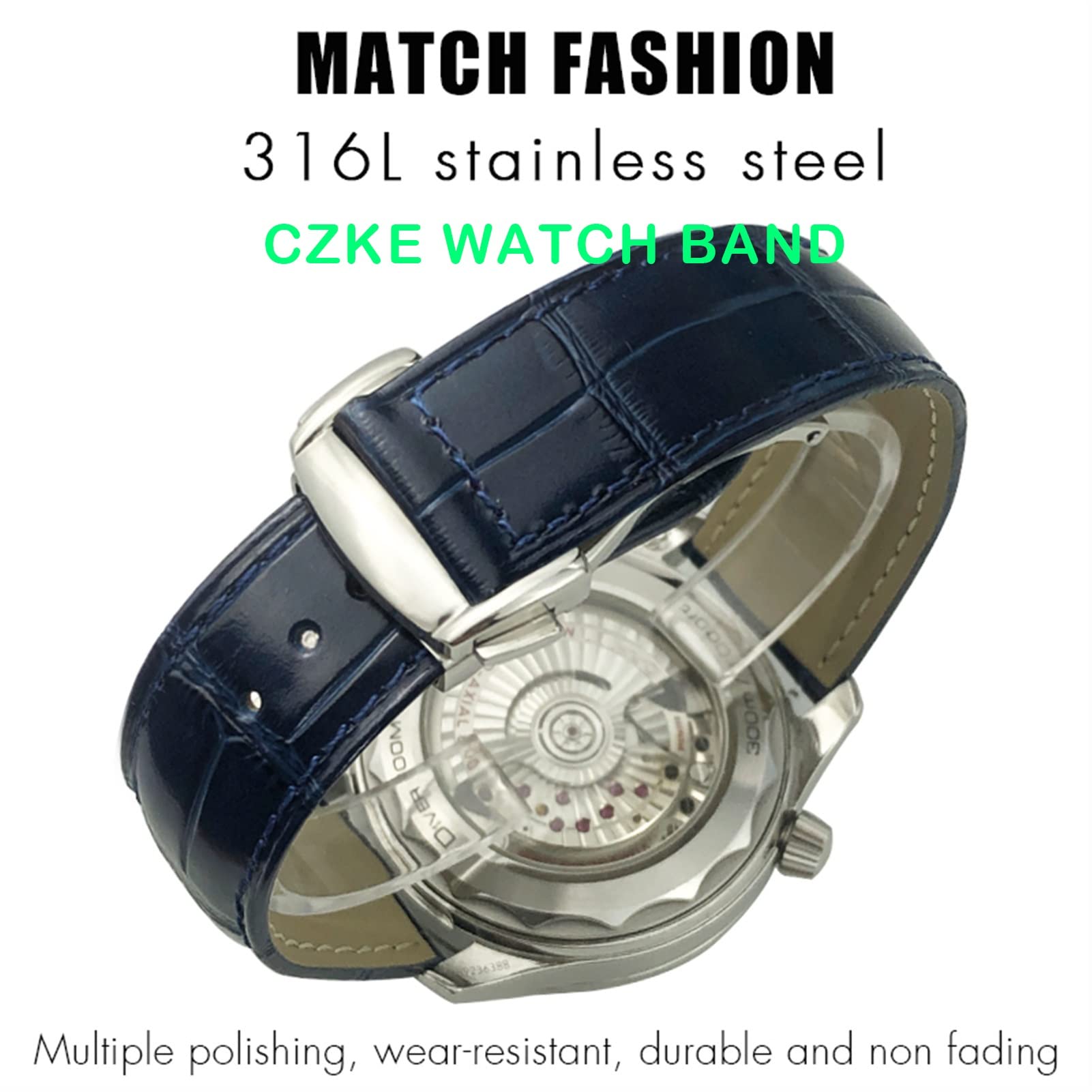 Echtes Leder 20mm 22mm 18mm 19mm 21mm für Omega AT150 Diver 300 De Ville Rindsleder Alligator Uhrenarmband