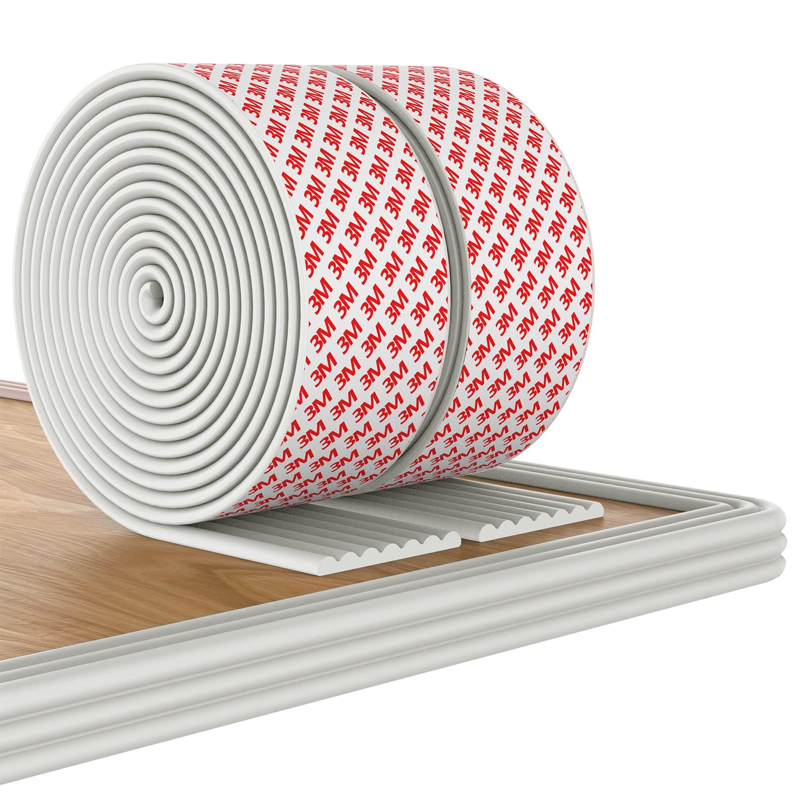 Baby Proofing 32.8ft Edge Corner Protector, Extra-Wide Soft Safety Guards, Proof Foam Padding, with 3M Strong Adhesive Double Sided Tape, Baby Proofing Padding, for Fireplace, Desk, Table (2Pcs White)