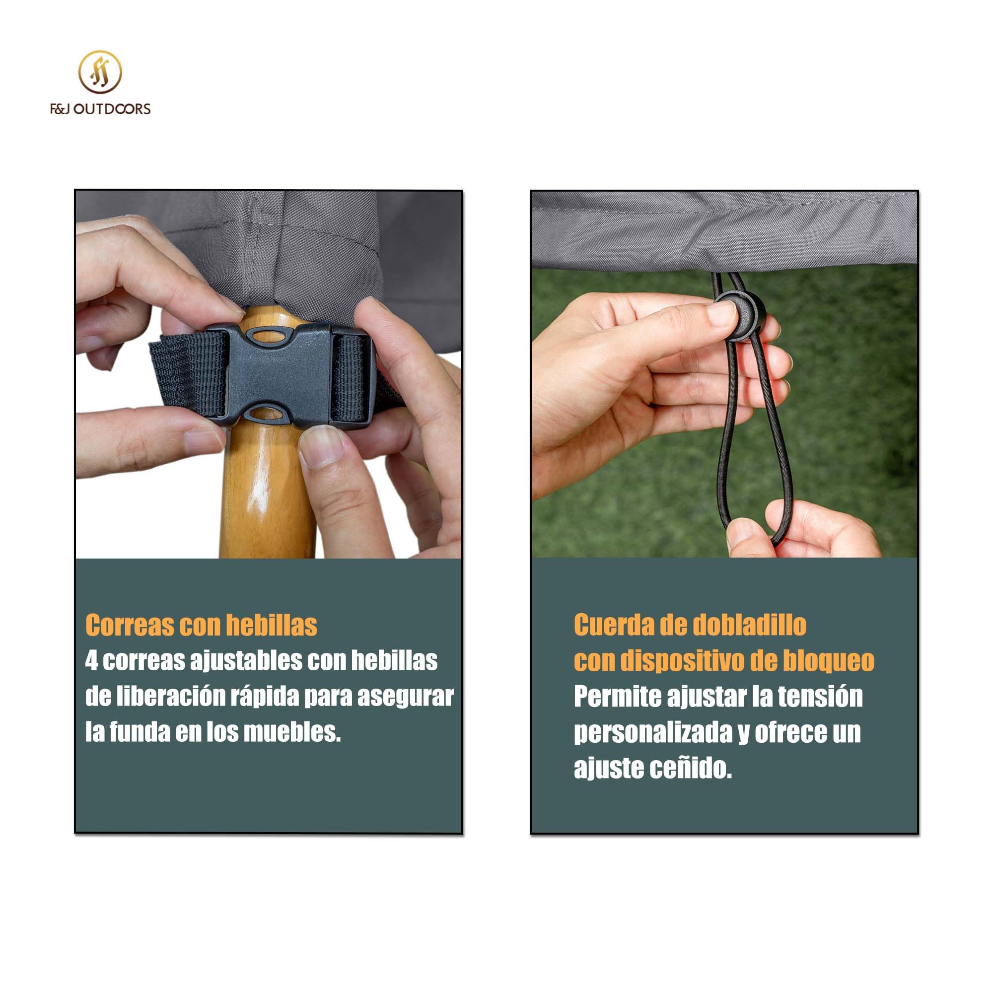 F&J Outdoors Funda para Silla de Jardín Impermeable 89x99x63,5/89cm Terraza Funda Protectora para Silla Reclinable Resistente a la Lluvia Protección contra el Polvo y el Sol 2 Piezas