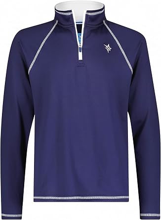 White Water Life New Harbor Mens 1/4 Zip Pullover Ultra-Soft Brushed Stretch Performance Long Sleeve Golf Shirt Men- XXL- Navy