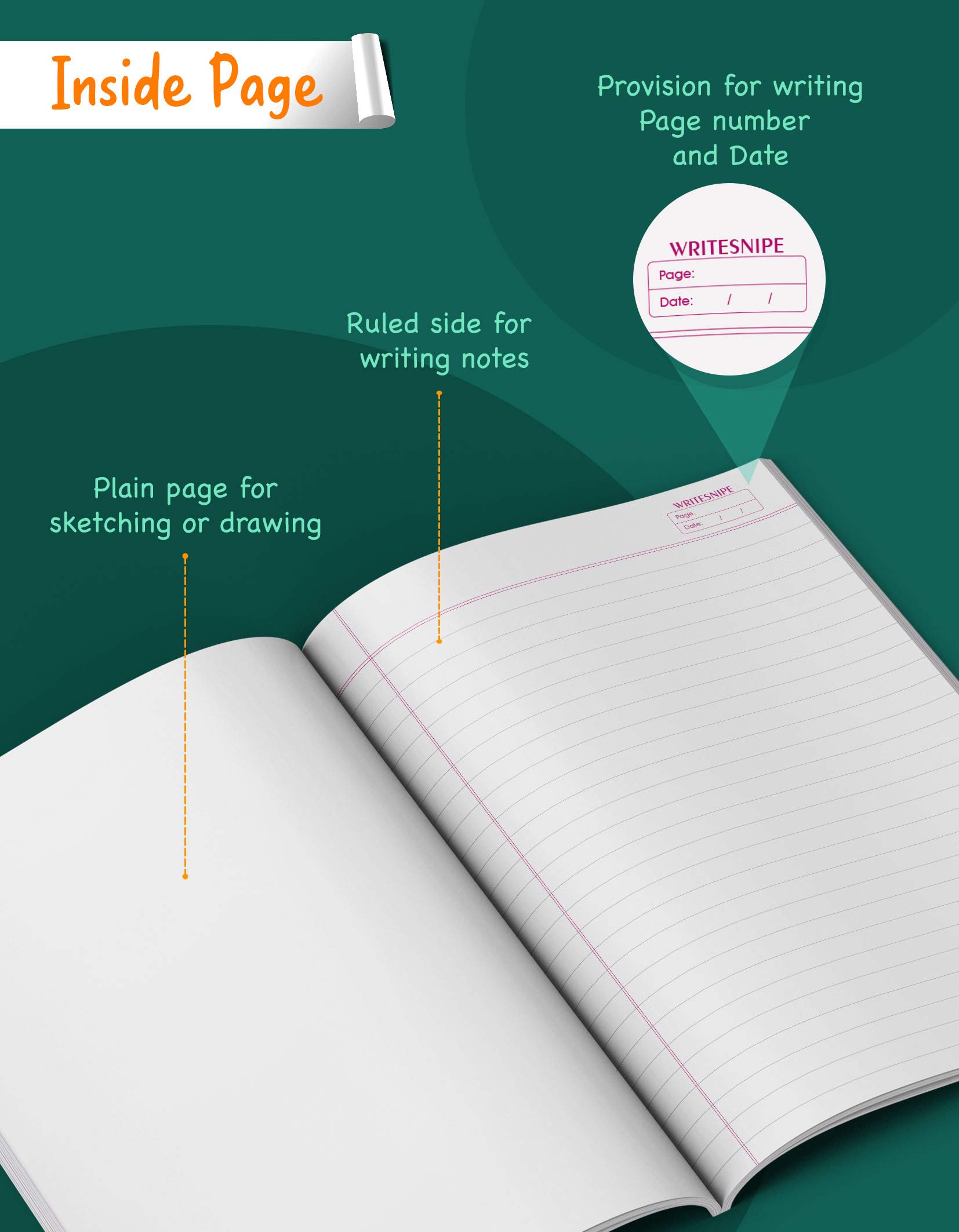 TARGET PUBLICATIONS Cuadernos pequeños de tapa marrón suave con rayas y un lado en blanco | 172 páginas tamaño A5 | 18 cm x 24 cm aproximadamente | Paquete de 16 libros | GSM 57