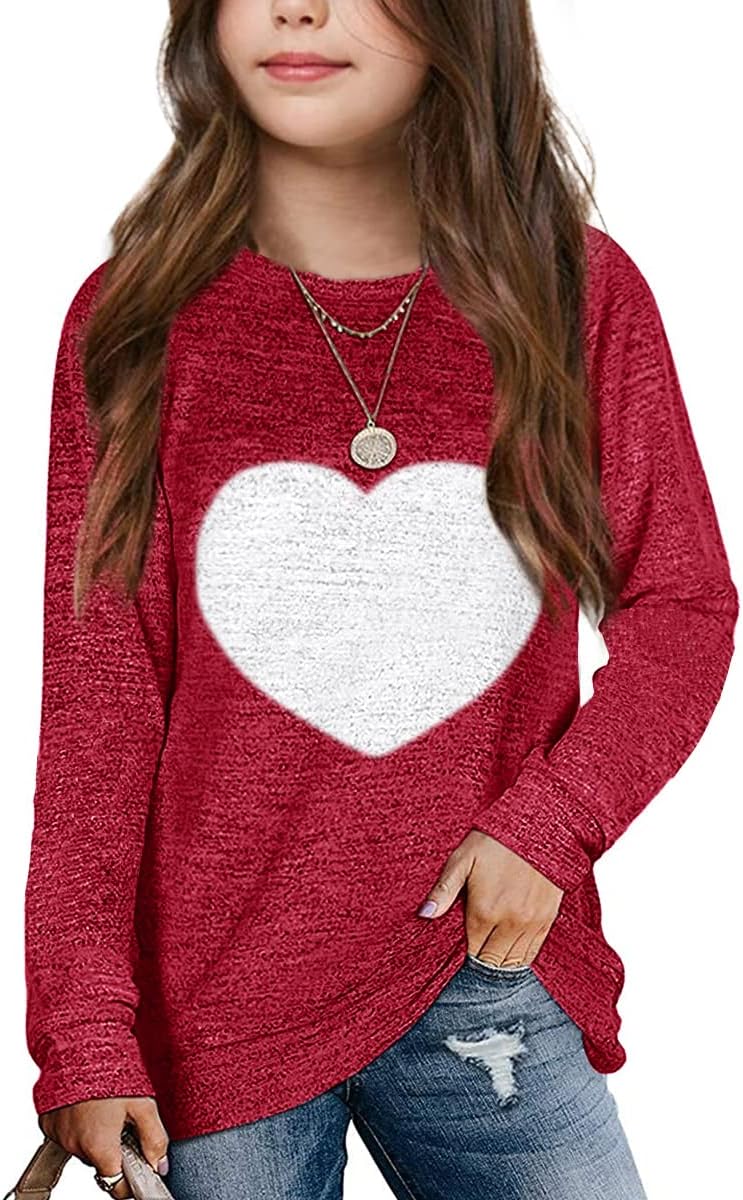 Apbondy Girls Shirts Casual Long Sleeve Crewneck Loose Striped Sweatshirts Pullover Tops