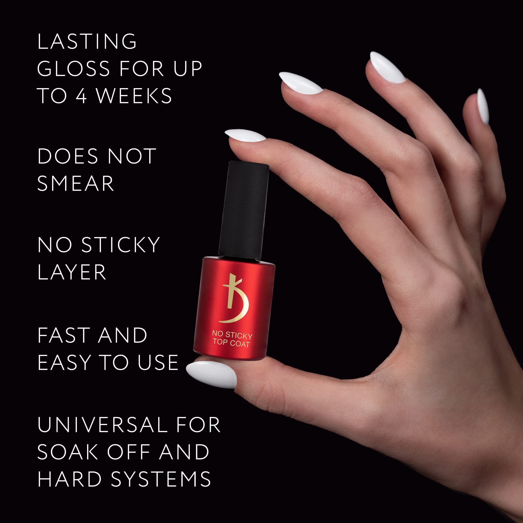 K Professional Gel UV Top Coat Vernis à ongles Longue durée Finition brillante 15 ml