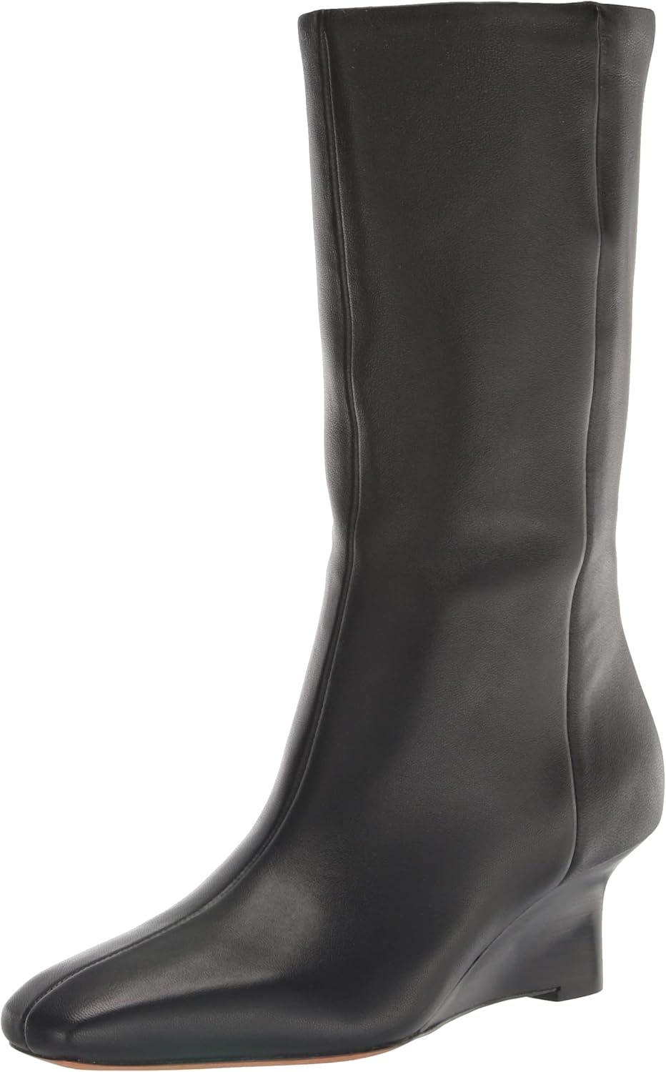 Vince Womens Beverly Mid Calf Boot Black Leather 8.5 M