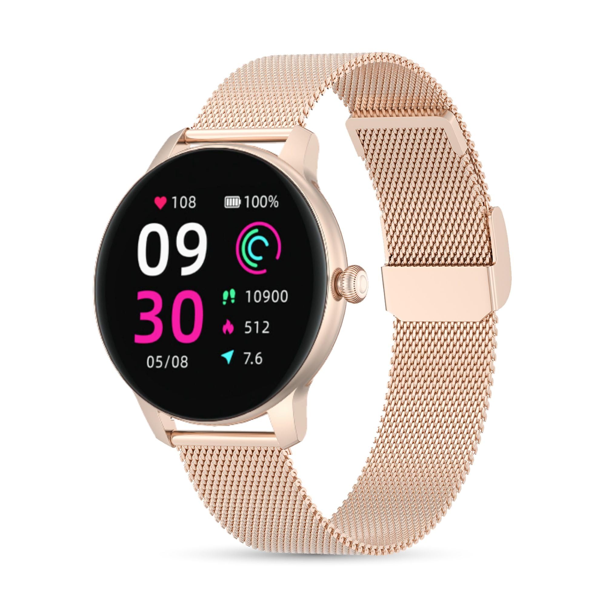 LUNIQUESHOP LSCALL Smartwatch donna Chiamata e Risposta, notifiche, messaggi, contapassi, assistente vocale, Orlogio con 2 cinturini, Cardiofrequenzimetro, SpO2,Fitness Sonno per Android iOS 1.7