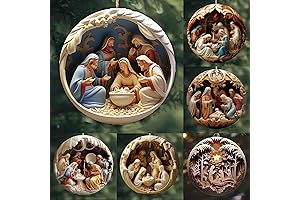 6-Piece Nativity Scene Ornament Set: Celebrate the Birth of Jesus with Enchanting Decorations
