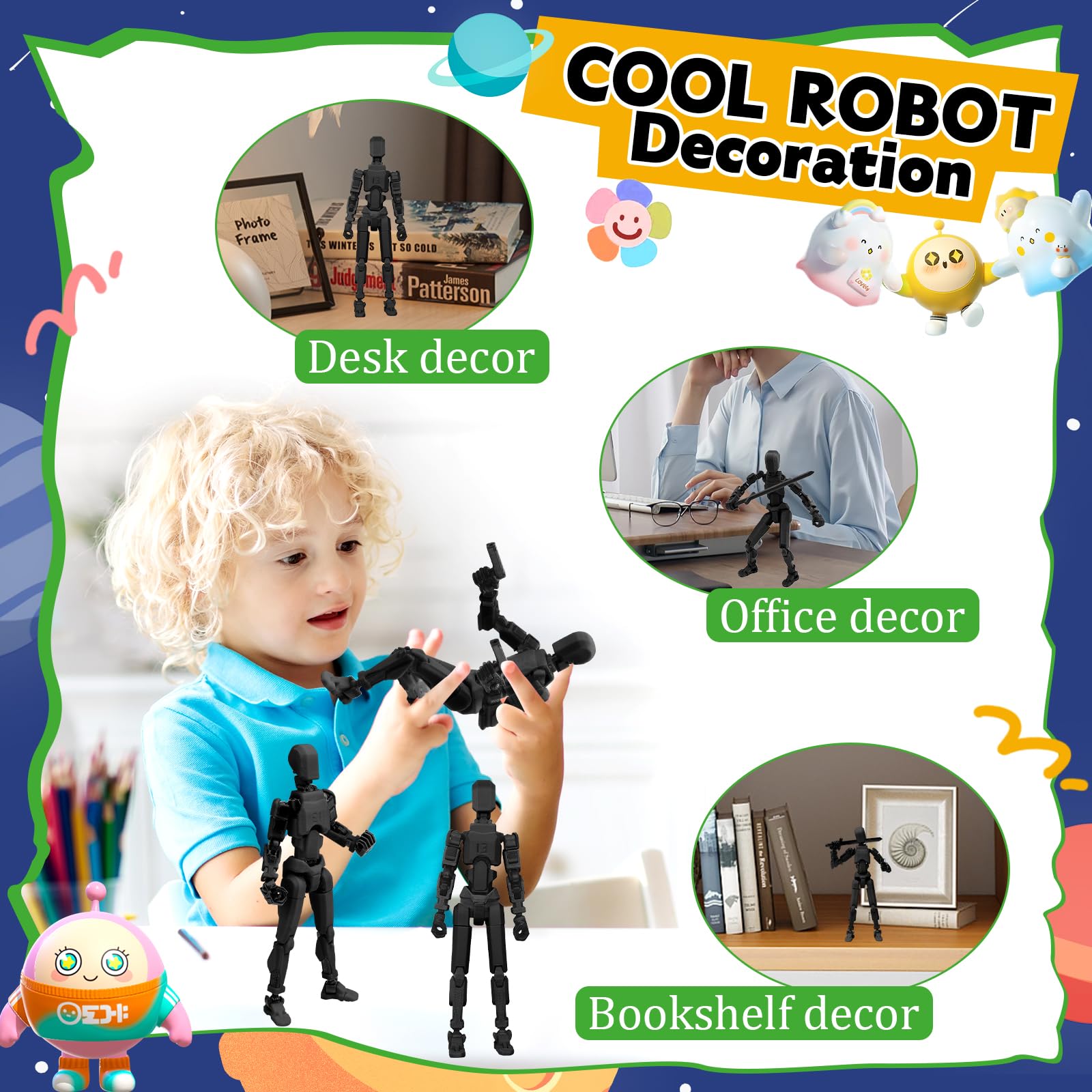 Figurine D'Action T13 Rouge - Robot Multi-Articulations, Jouet Et Décoration Pour Enfants Et Adultes