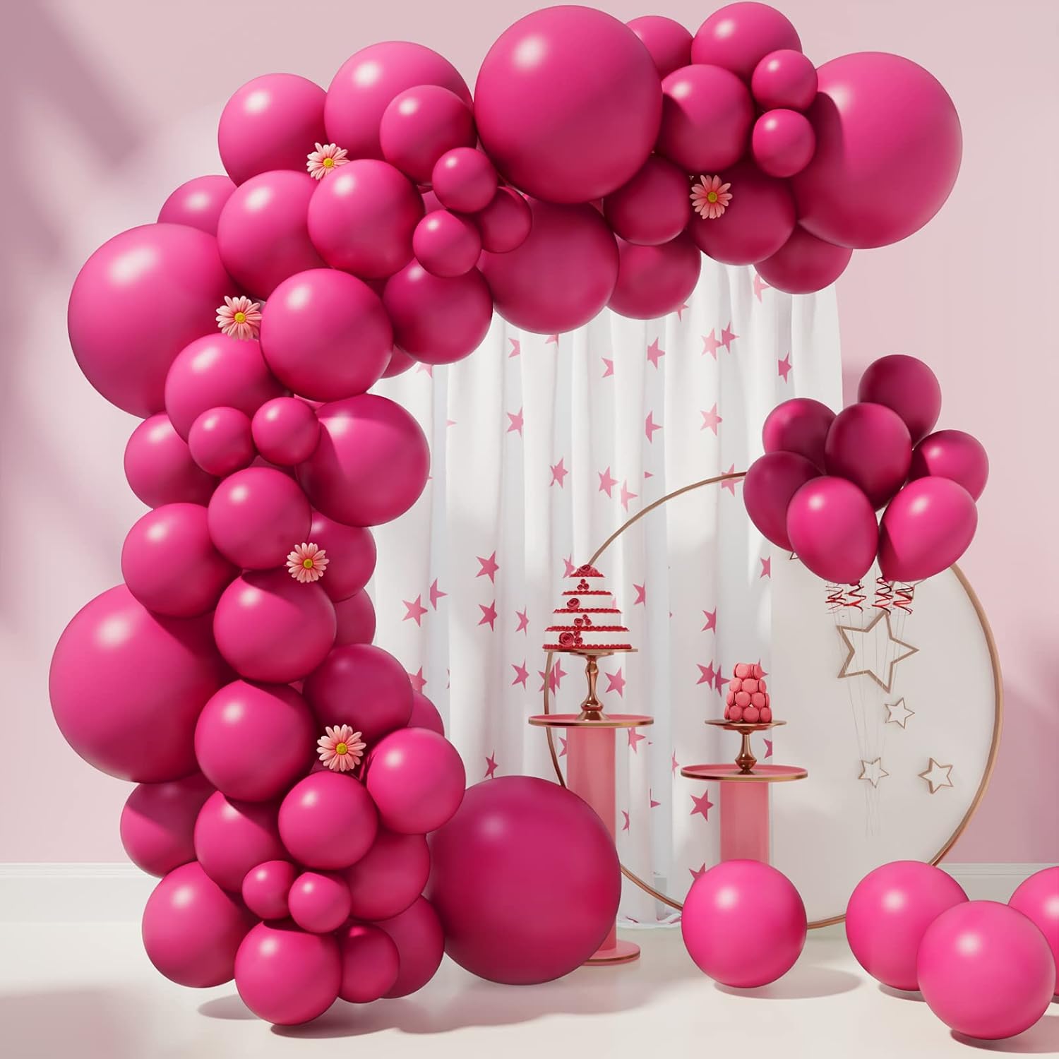 Hot Pink Balloons 85pcs Hot Pink Balloons Garland Arch Kit
