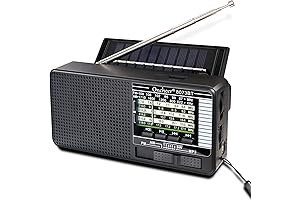 Portable Radio FM/AM/SW with Bluetooth, Rechargeable Battery, LED Light, USB/TF, Stretch Antenna