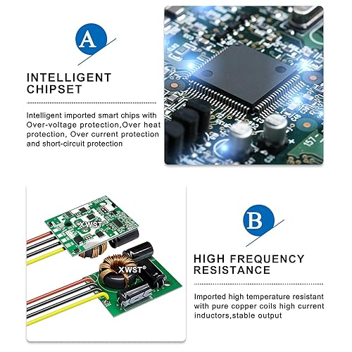 Vista 13 de DC 12V 24V reductor de voltaje convertidor de 5V 1A 5W, regulador de 5 voltios, fuente de alimentación impermeable DC/DC Buck transformador