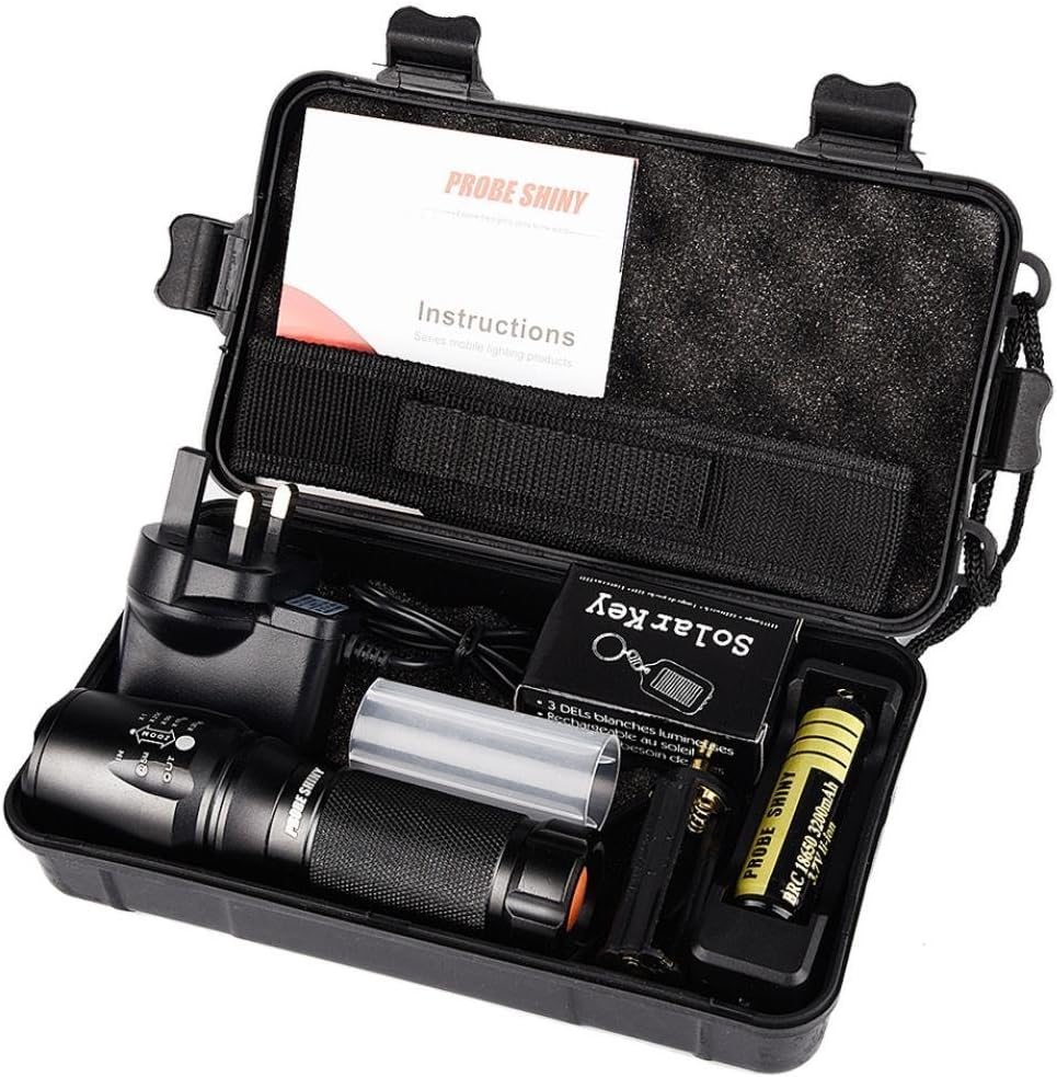 WISEUK 5000 Lumens G700 X800 LED Zoom Military Grade Tactical Flashlight Sets(18650)