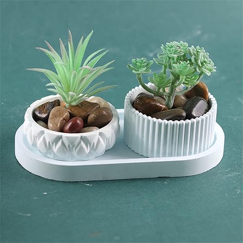 Miniatura 7 de Maceta redonda de yeso molde de silicona para suculentas, jarrón de cactus para hormigón, molde de resina epoxi para velas, caja de almacenamiento,