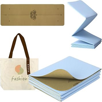 Travel Yoga Mat Foldable Folding Small 173 61 0.4cm come with Tote Lightweight Pilate