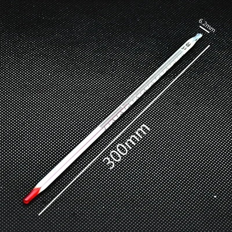 Termómetro de laboratorio rojo for experimentos químicos, termómetro de escala, varilla de vidrio de laboratorio, longitud 30 cm, precisión 1 (C) 10/PK(-10-250 (C))