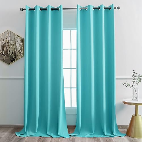 Miniatura 41 de YGO Cortinas opacas lilas para oscurecer la habitación de las niñas, con aislamiento térmico, paneles de cortina para sala de estar, para