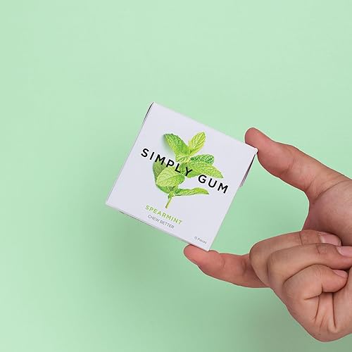 Miniatura 8 de Simply Gum - Goma de mascar natural, sabor menta, sin plástico, sin aspartamo, sin OMG, paquete de seis (90 unidades en total)