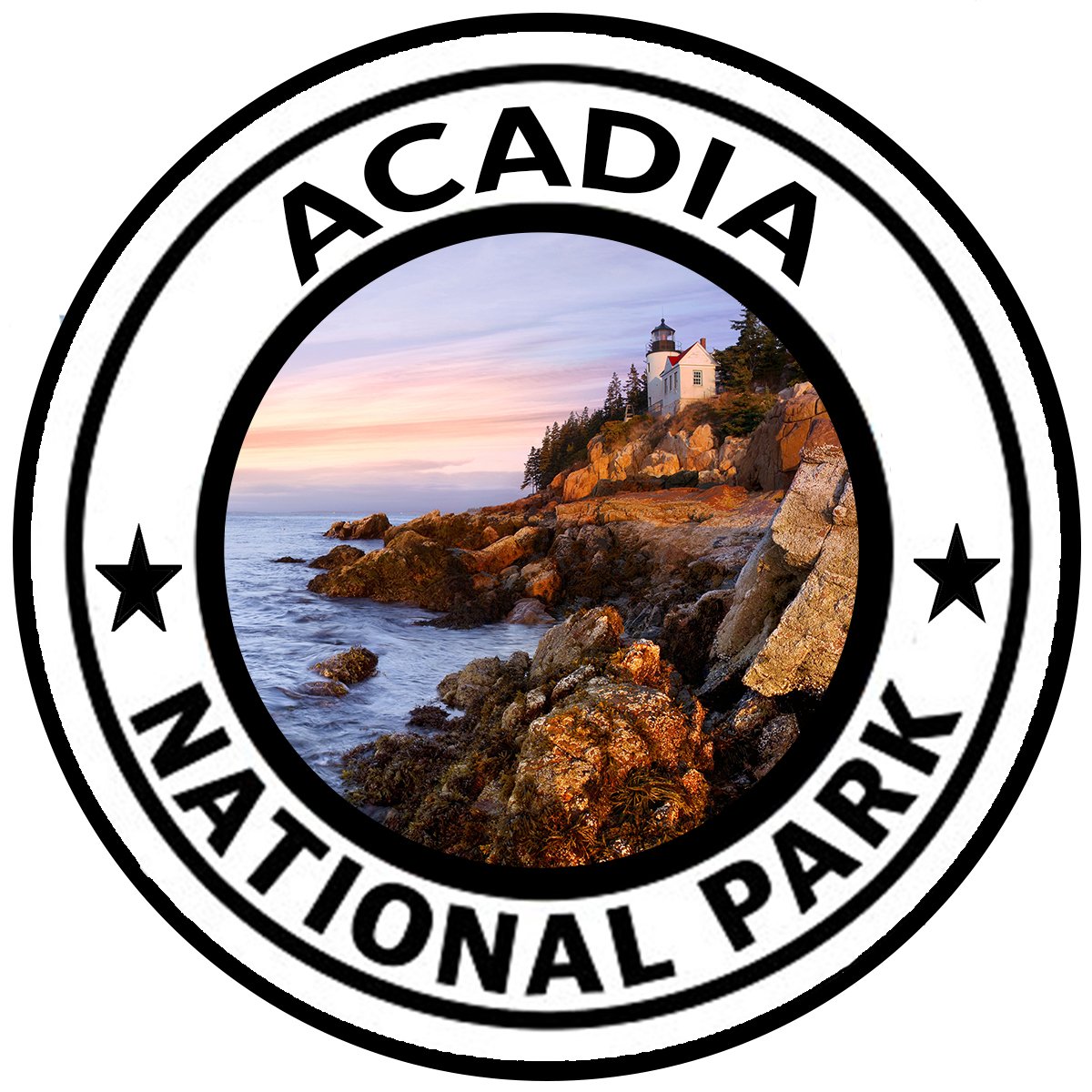Rogue River TacticalAcadia National Park Sticker 5" Round Car Auto Decal Maine