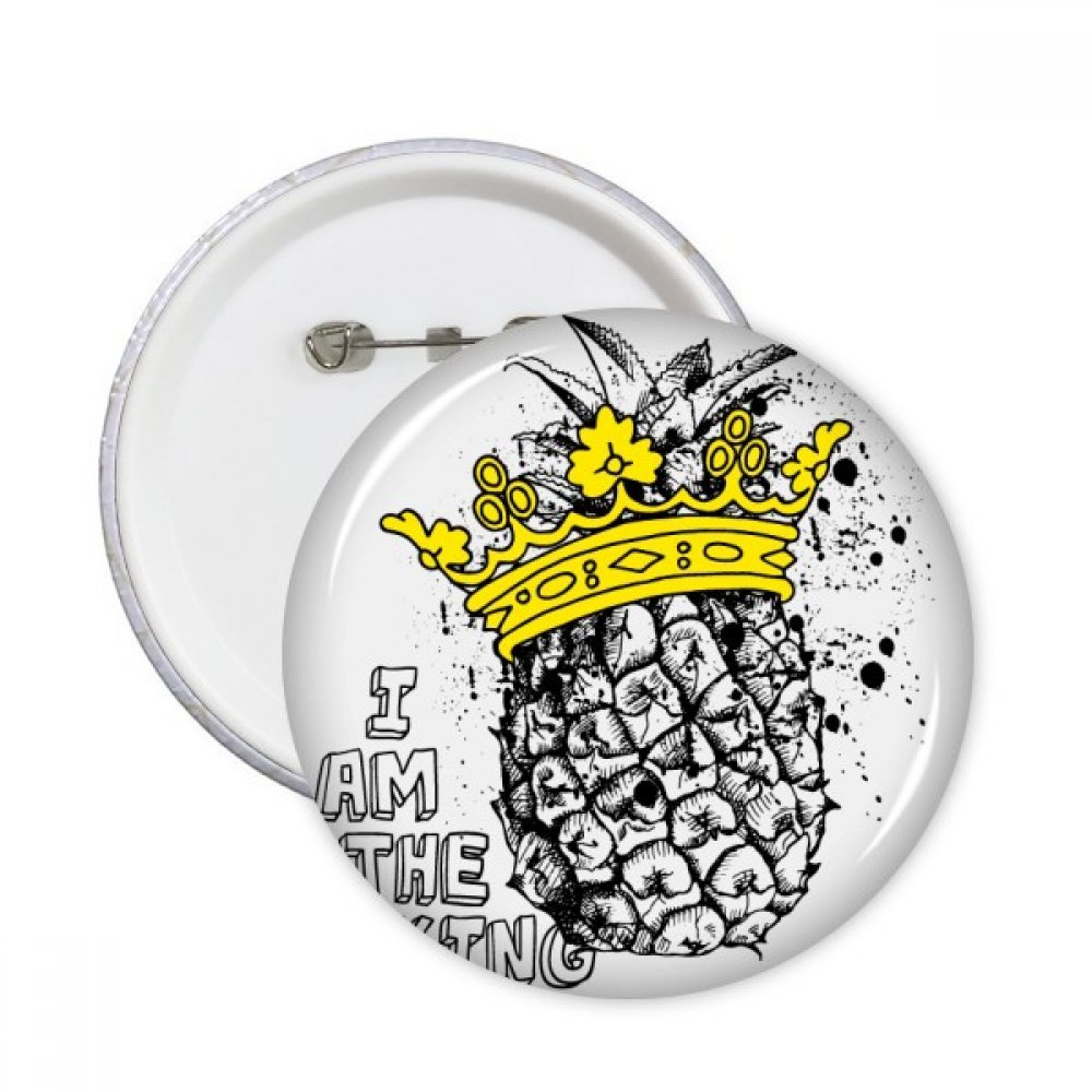 BestchongDIYthinker Pineapple Line Drawing Fruit King Round Pins Badge Button Emblem Accessory Decoration 5pcs