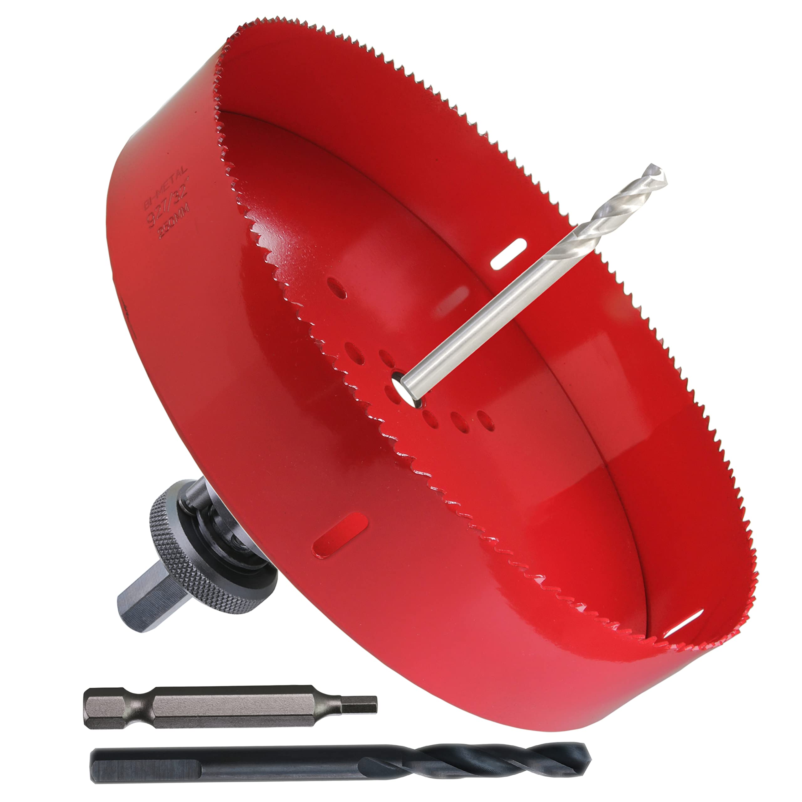 PLG2SUPT 9-27/32” HSS Bi Metal Hole Saw Cutter for Wood Drywall Plastic Aluminum Mild Steel Iron Metal Stainless Steel Heavy Duty Hole Saw Bit with