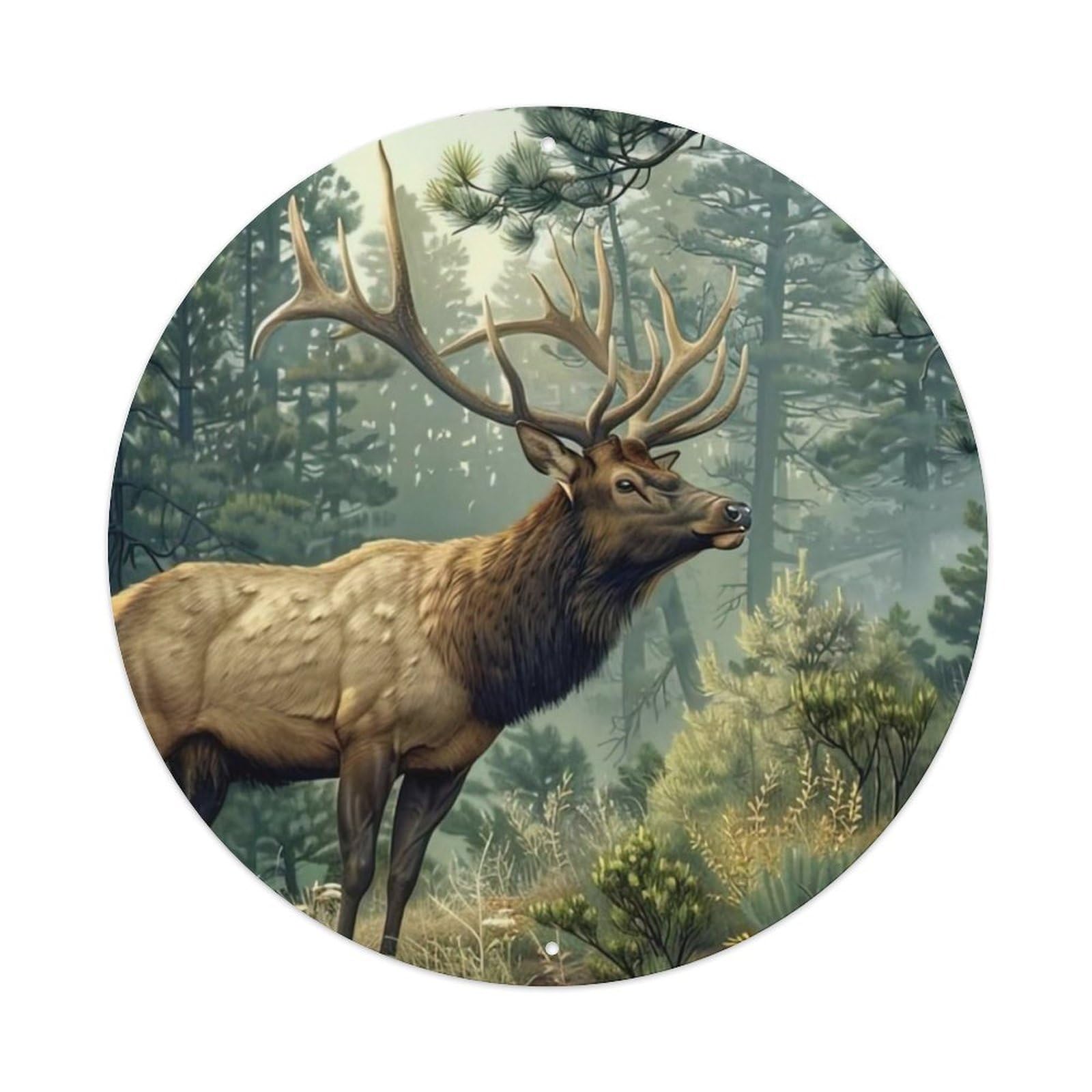 Animal Moose in The Forest Metal Tin Sign