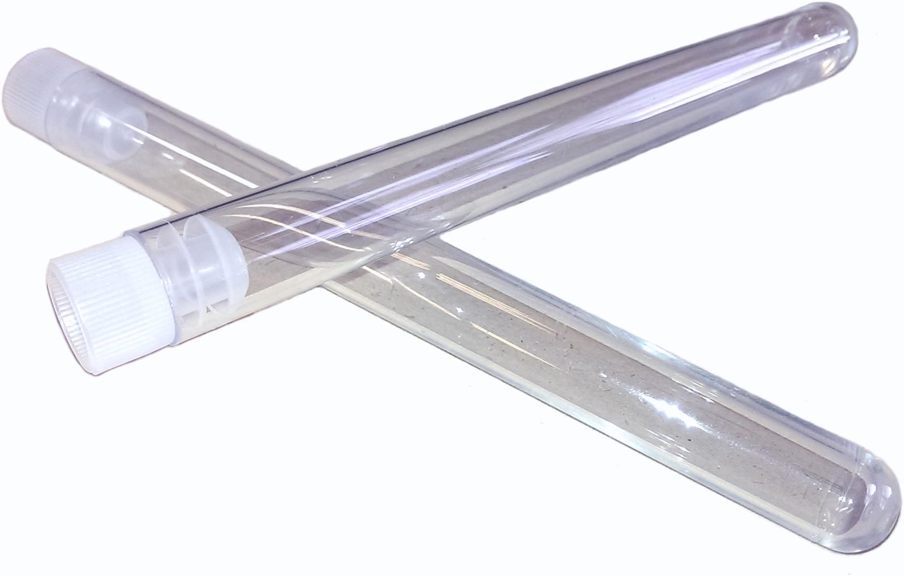 15ml Clear Plastic Long Tubes x 2 (Craft Storage/Sample/Specimen/Seed Vials)