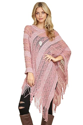 RIAH FASHION Bohemian Sequin Glitter Shawl Wrap Poncho - Kimono