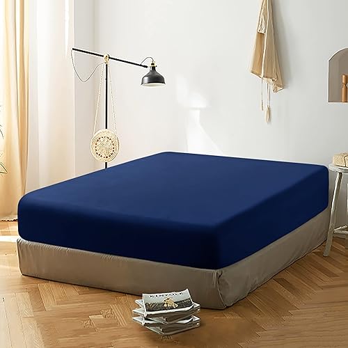 BEDSUM - Sábana bajera de microfibra con bolsillo profundo para colchón, resistente a las arrugas, la decoloración y las manchas